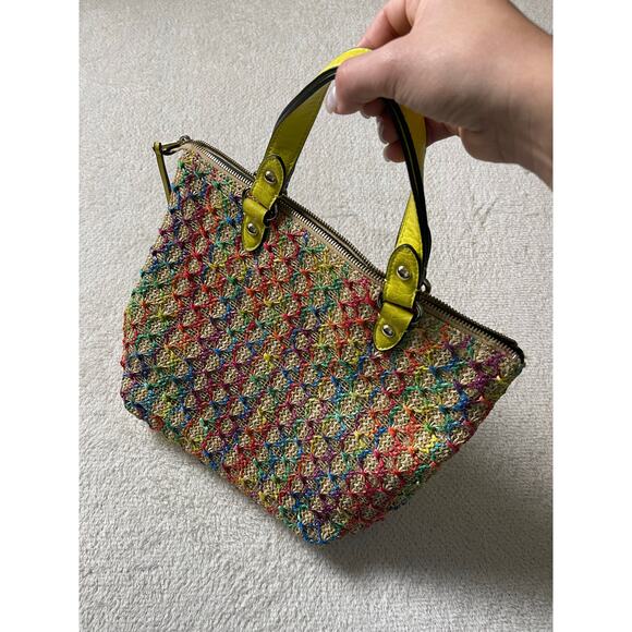 VTG Juicy Couture Summer Small Tote Straw Woven Gold Y2K Coastal Hawaii - Picture 2 of 16